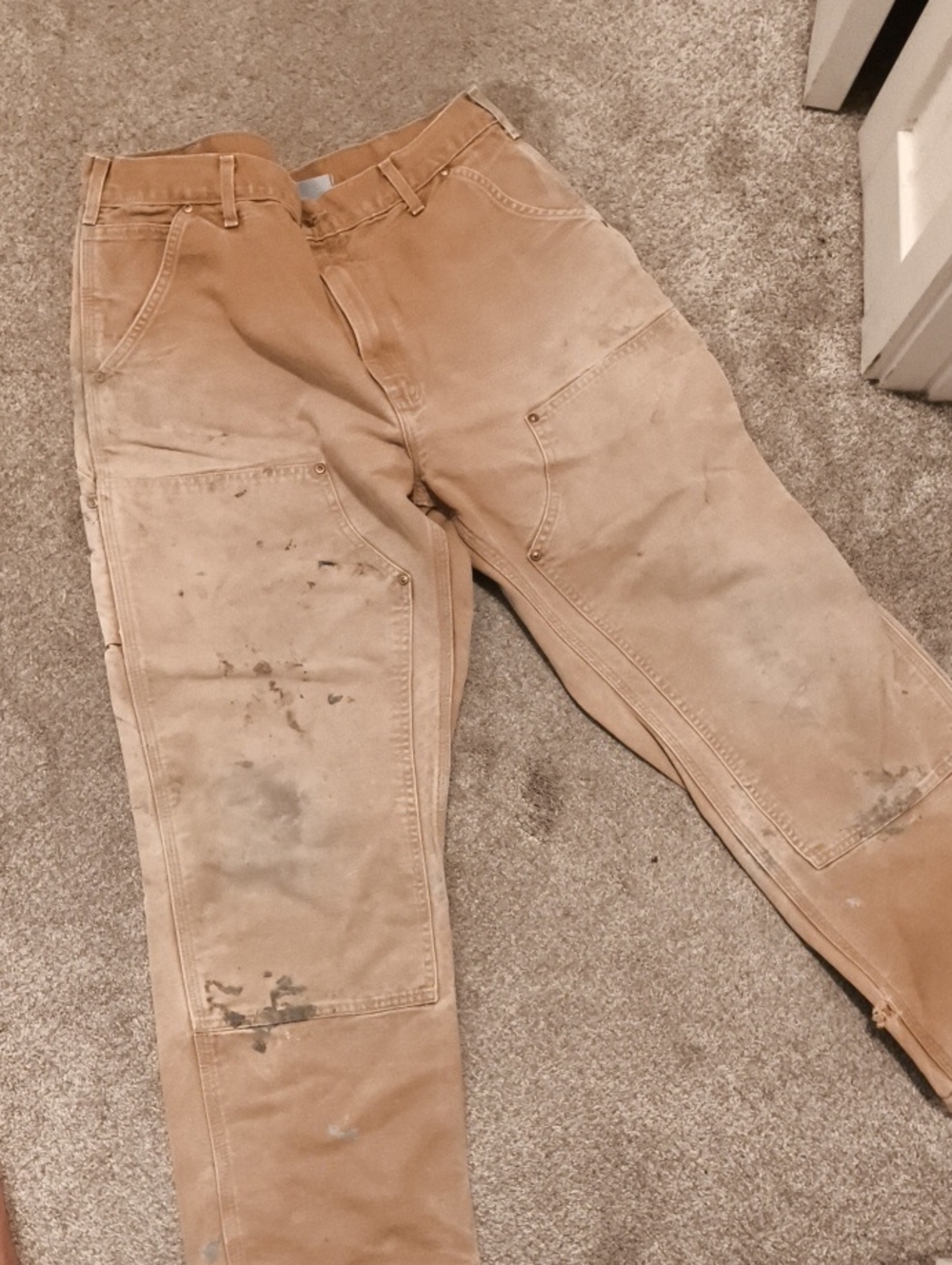 Carhartt Tan Cargo Work Pants Vintage Made In USA !
